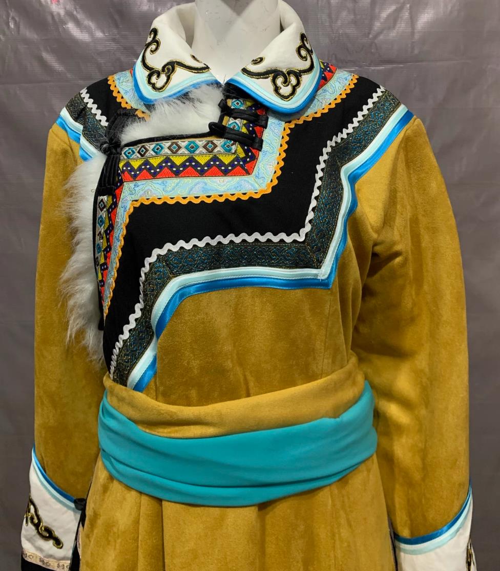 Oroqen Ethnic Minority Costume Chinese Oroqin Minority Nationality Performance Dance Dress
