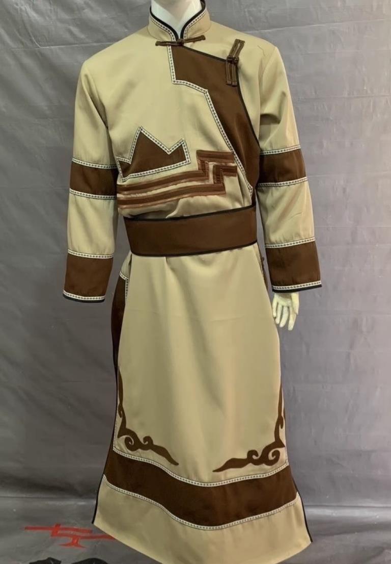 Traditional Mongolian Ethnic Male Costume Chinese Mongol Minority Performance Dance Dress