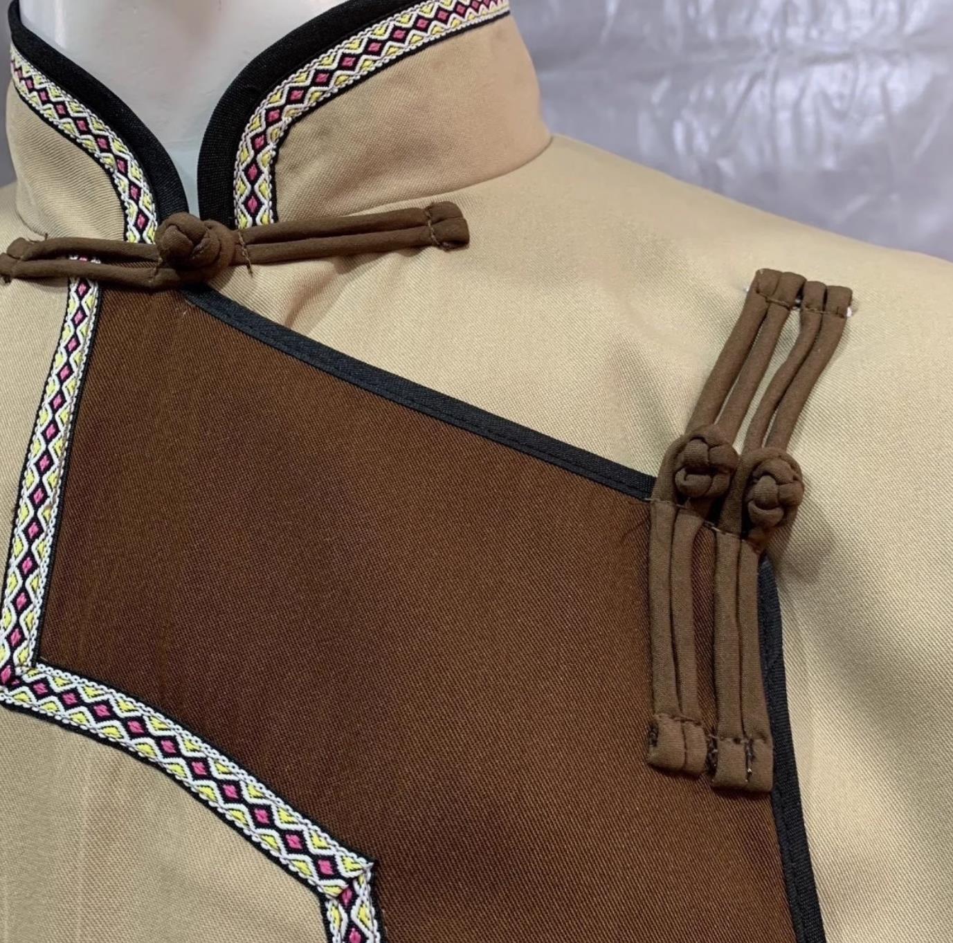 Traditional Mongolian Ethnic Male Costume Chinese Mongol Minority Performance Dance Dress