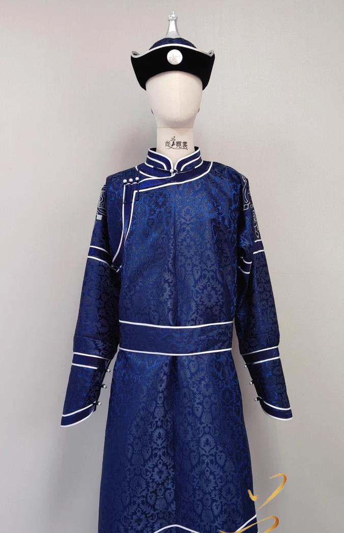 Mongolian Ethnic Couple Wedding Costumes Fashion Show Stage Performance Attires