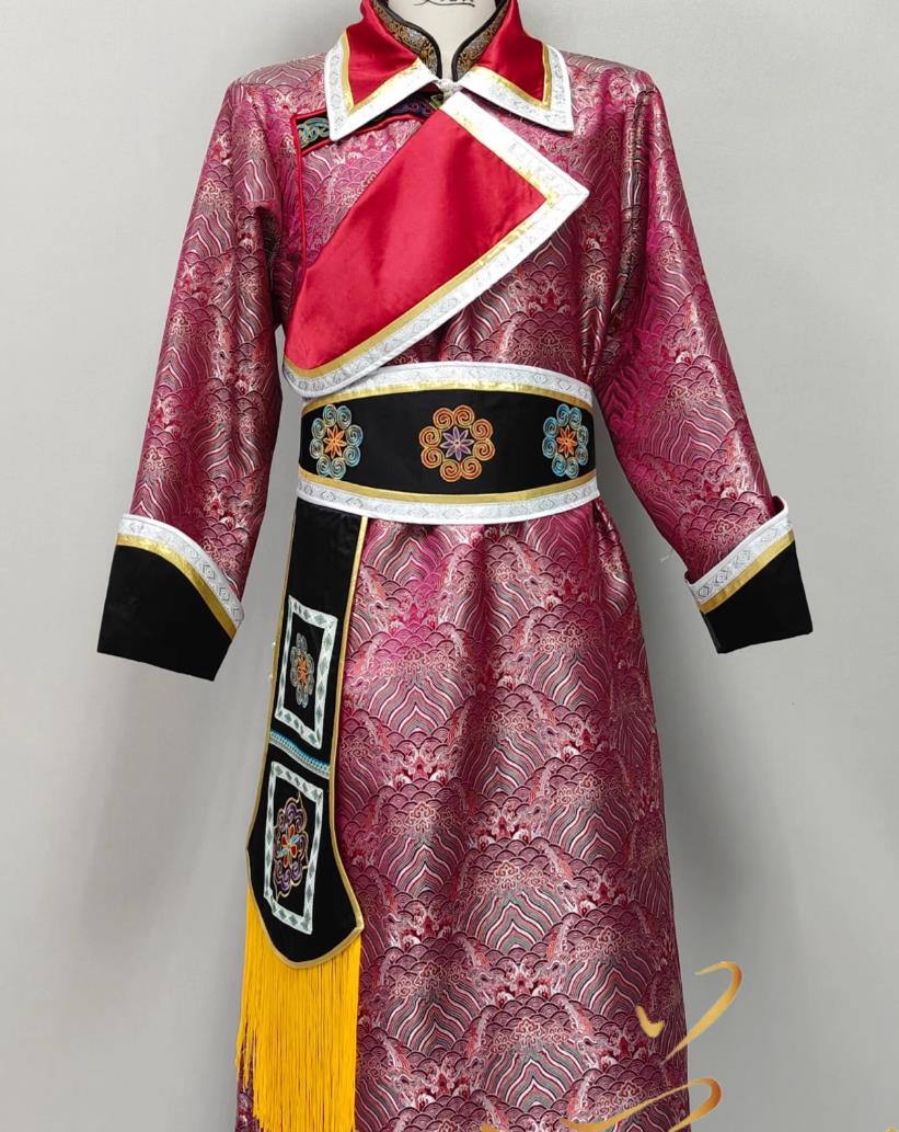Tu Ethnic Minority Traditional Male Costume Chinese Fashion Show Stage Performance Festival Attire