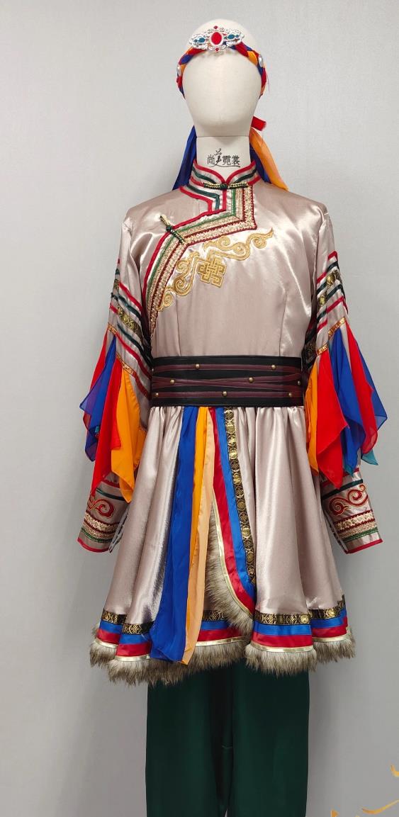Mongolian Ethnic Male Costume Chinese Mongol Minority Fashion Show Attire
