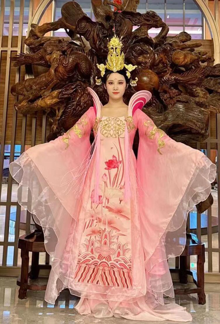Opening Dance Beauty Dance Costume Tang Dynasty Pink Hanfu Dress Chinese Elegant Wide Sleeve Performance Attire