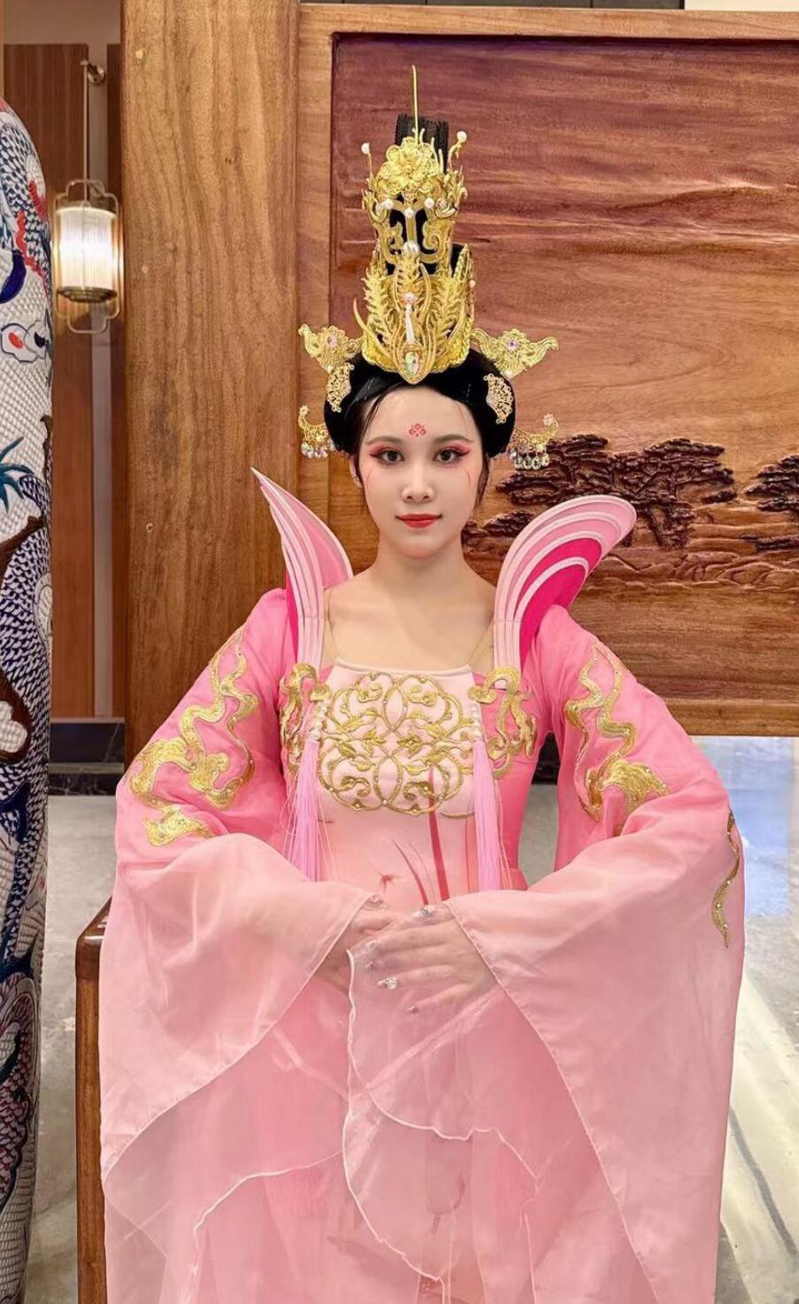 Opening Dance Beauty Dance Costume Tang Dynasty Pink Hanfu Dress Chinese Elegant Wide Sleeve Performance Attire