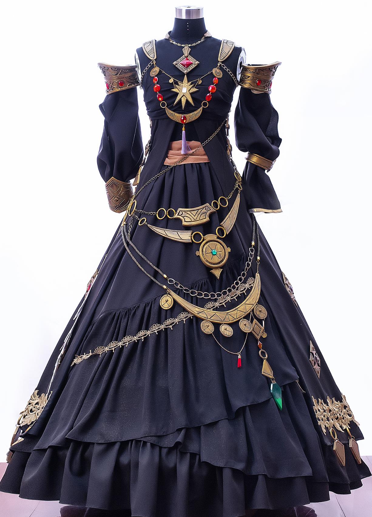 Final Fantasy XIV Astrologian Black Dress Halloween Cosplay Costume