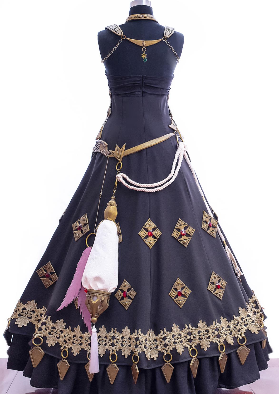 Final Fantasy XIV Astrologian Black Dress Halloween Cosplay Costume