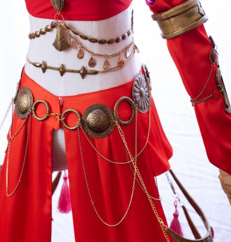 Final Fantasy XIV Dancer Red Dress Cosplay Eighty Level Dance Costume Set