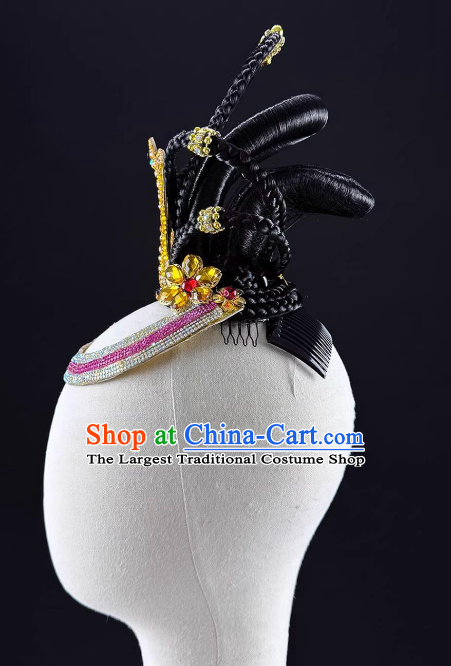 Classical Dunhuang Dance Feitian Pipa Stage Performance Headdress Children Hu Xuan Dance Bell Drum Dance Headpiece