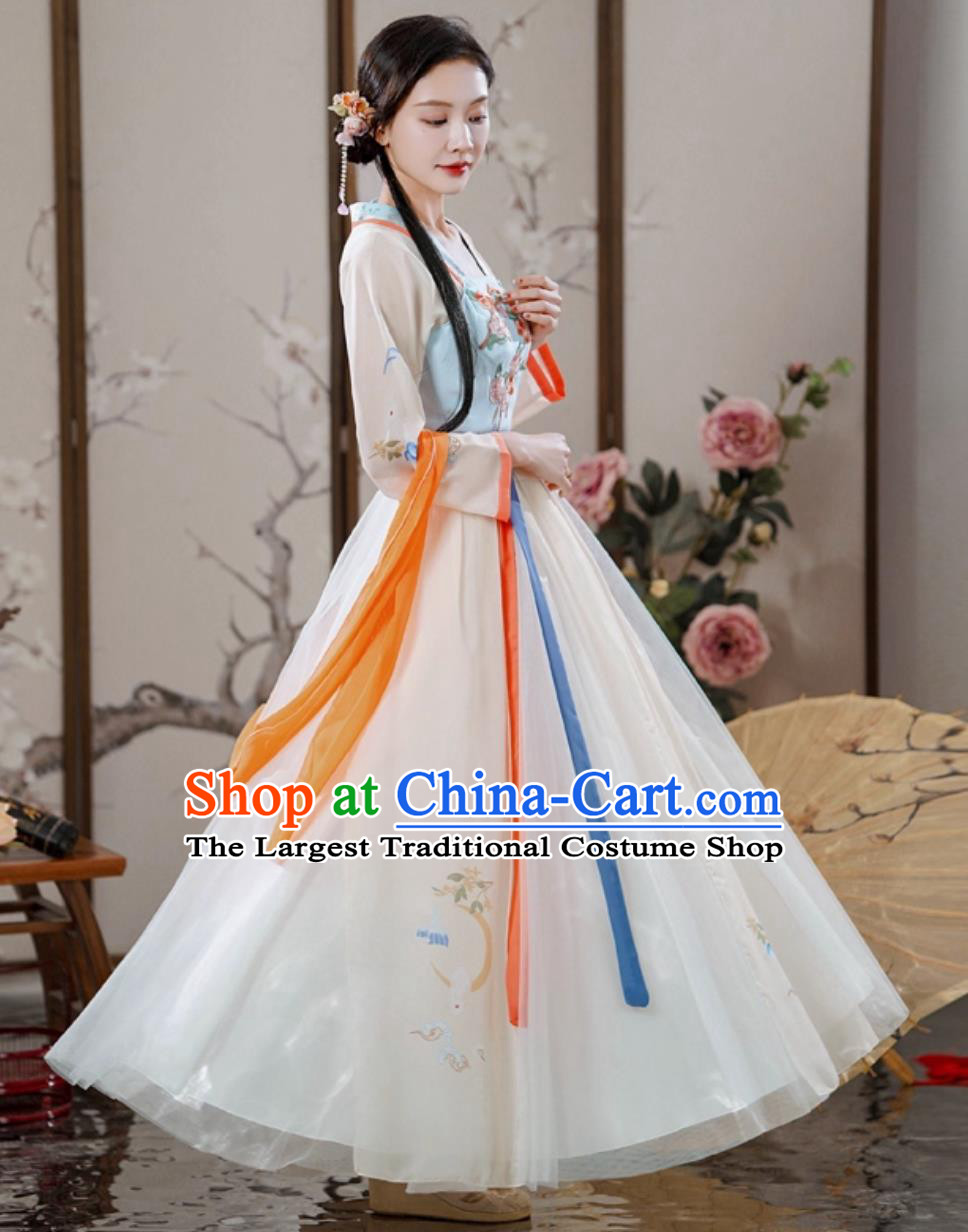 Flower Goddess Hanfu Women Ancient Style Improved Dress Traditional Chinese Clothing