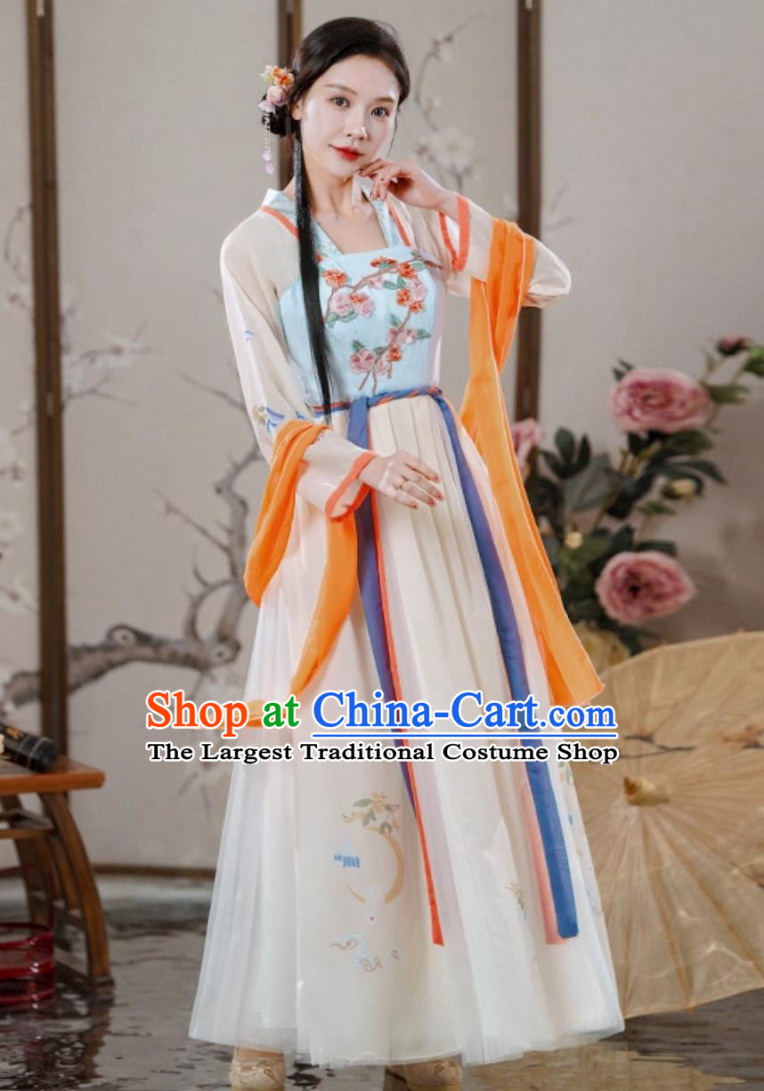 Flower Goddess Hanfu Women Ancient Style Improved Dress Traditional Chinese Clothing