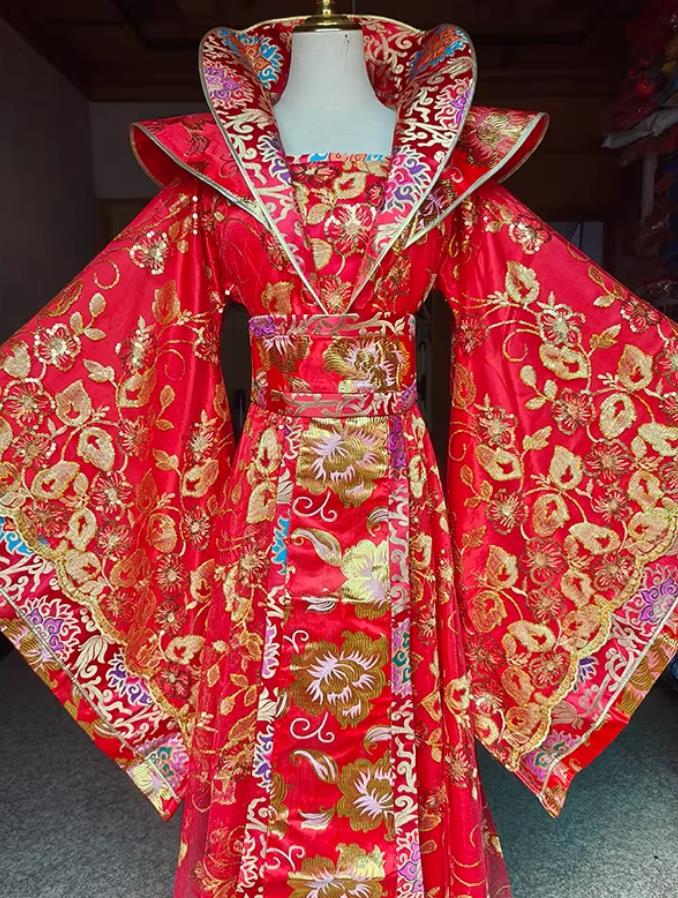 Red Hanfu Empress Yang Guifei Costume Embroidery Grand Sleeve Gown Chinese Tang Dynasty Stage Performance Dress