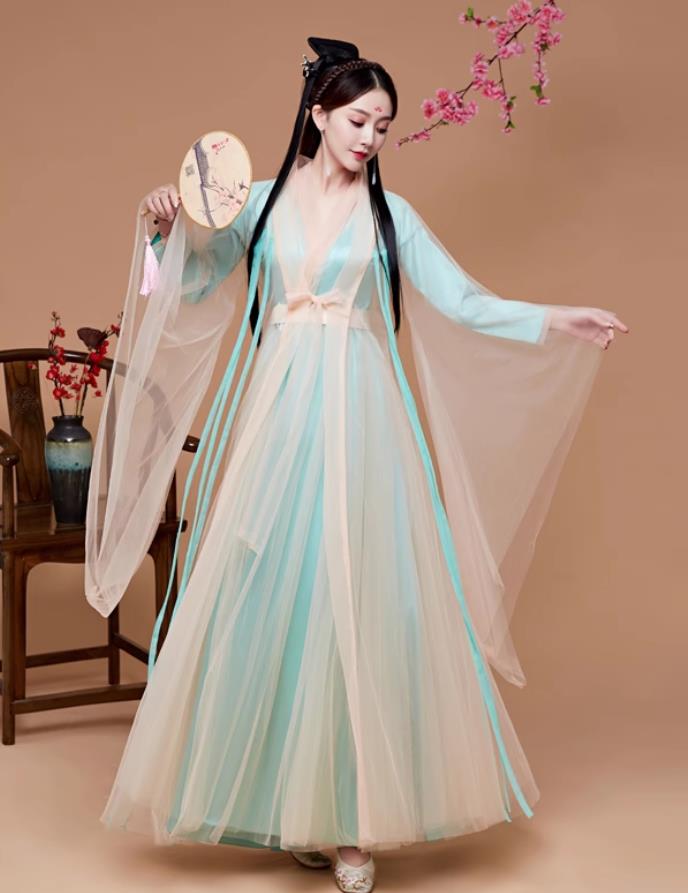 Ancient Hanfu Women Classical Dance Performance Costume Traditional Chinese Fairy Dress