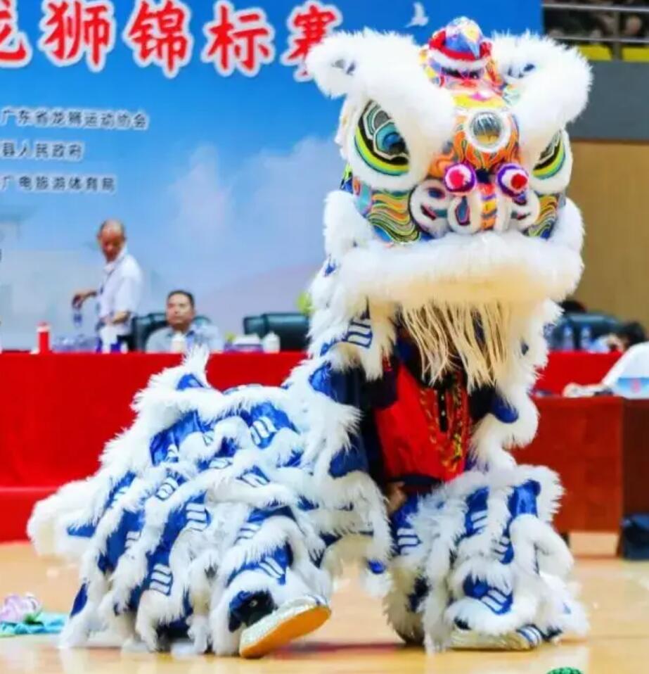 Blue Fut San Lion Dance Tiger Spots Costume Handmade Dance Lion Head Traditional Chinese Dancing Lion Equipment Clothing