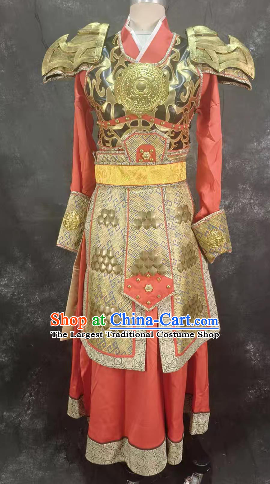 Tang Dynasty Female General Golden Armor Traditional Chinese Warrior Costume