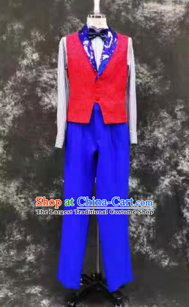Mens Opening Dance Show Attire Christmas Performance Costume Prince Suit