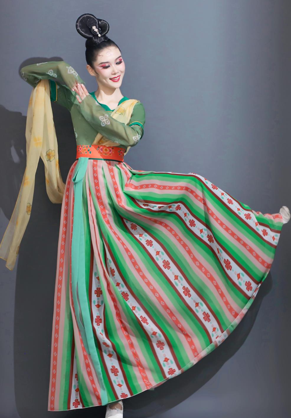 Classical Dance Dress Han Tang Dynasty Costume Tao Li Cup Little Lotus Buds Fantasy Chang An Dun Huang Performance Outfit
