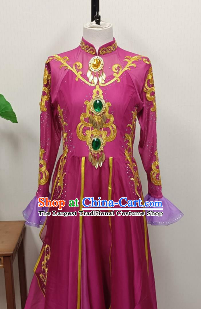 Xinjiang Ethnic Uyghur Dance Costume Large Swing Dance Dress Chinese Dance Performance Clothing