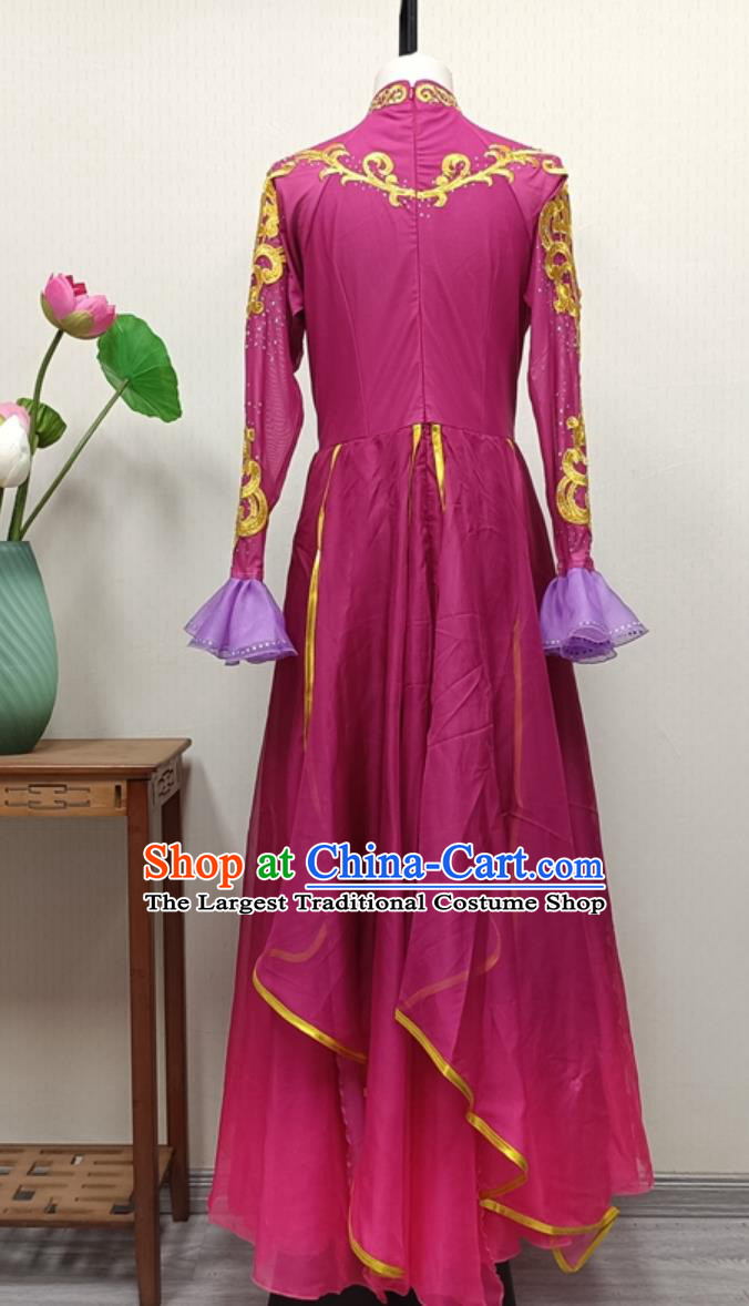 Xinjiang Ethnic Uyghur Dance Costume Large Swing Dance Dress Chinese Dance Performance Clothing