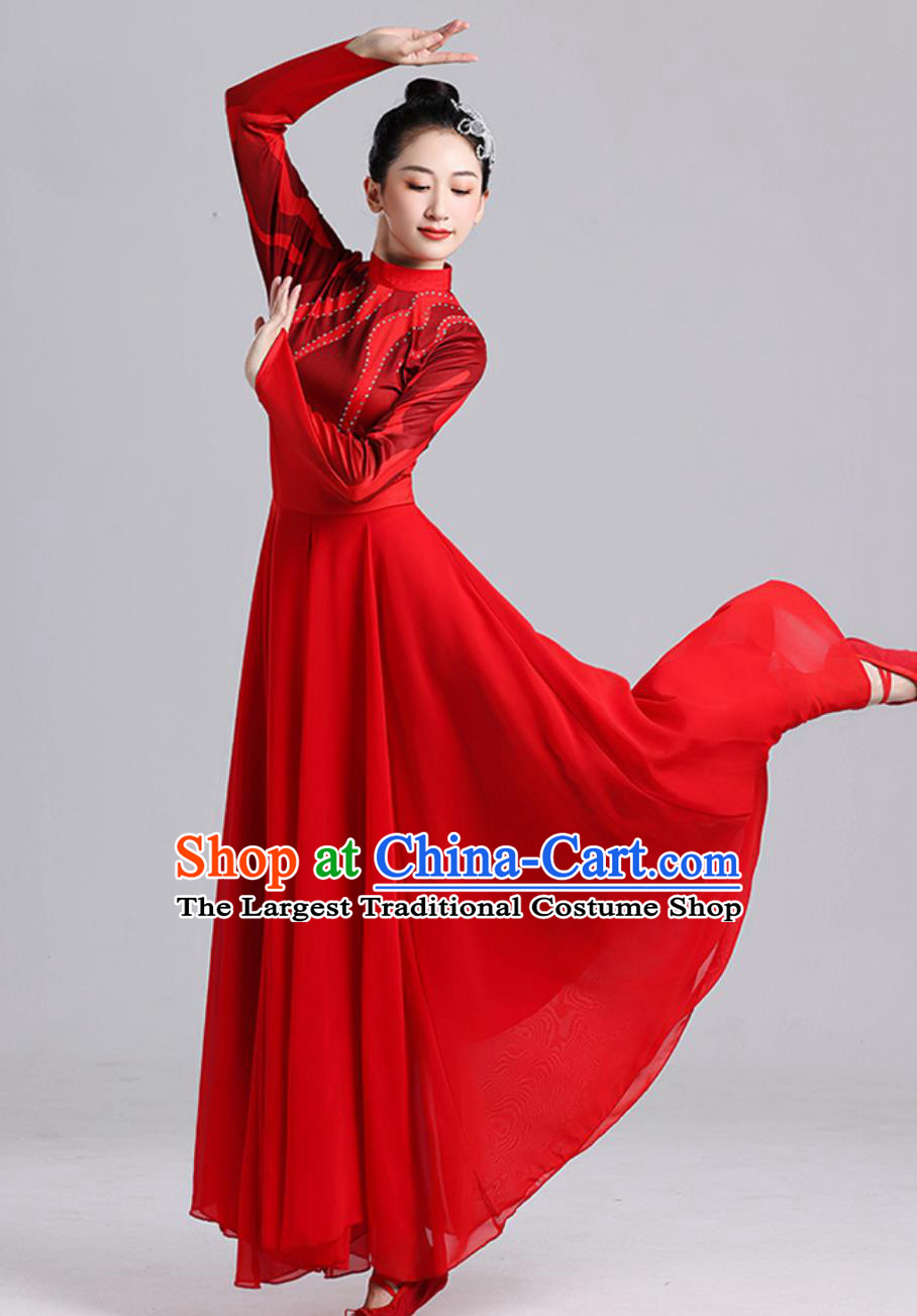 Opening Dance Large Swing Dress Grand Song And Dance Accompaniment Lantern Performance Costume Chinese Modern Dance Clothing