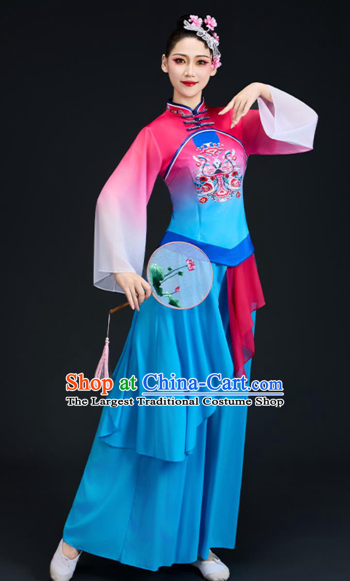 Northern Shaanxi Yulin Yangko Costume Yangge Dance Clothing Women Fan Umbrella Performance Outfit