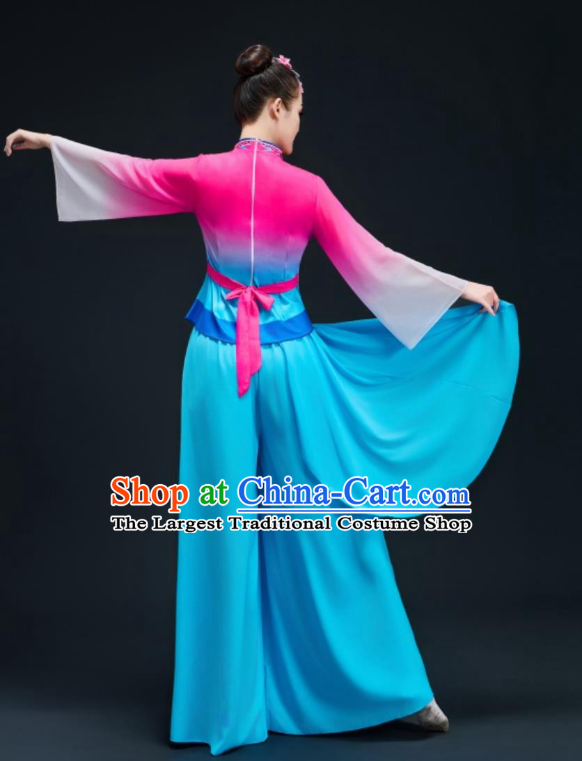 Northern Shaanxi Yulin Yangko Costume Yangge Dance Clothing Women Fan Umbrella Performance Outfit