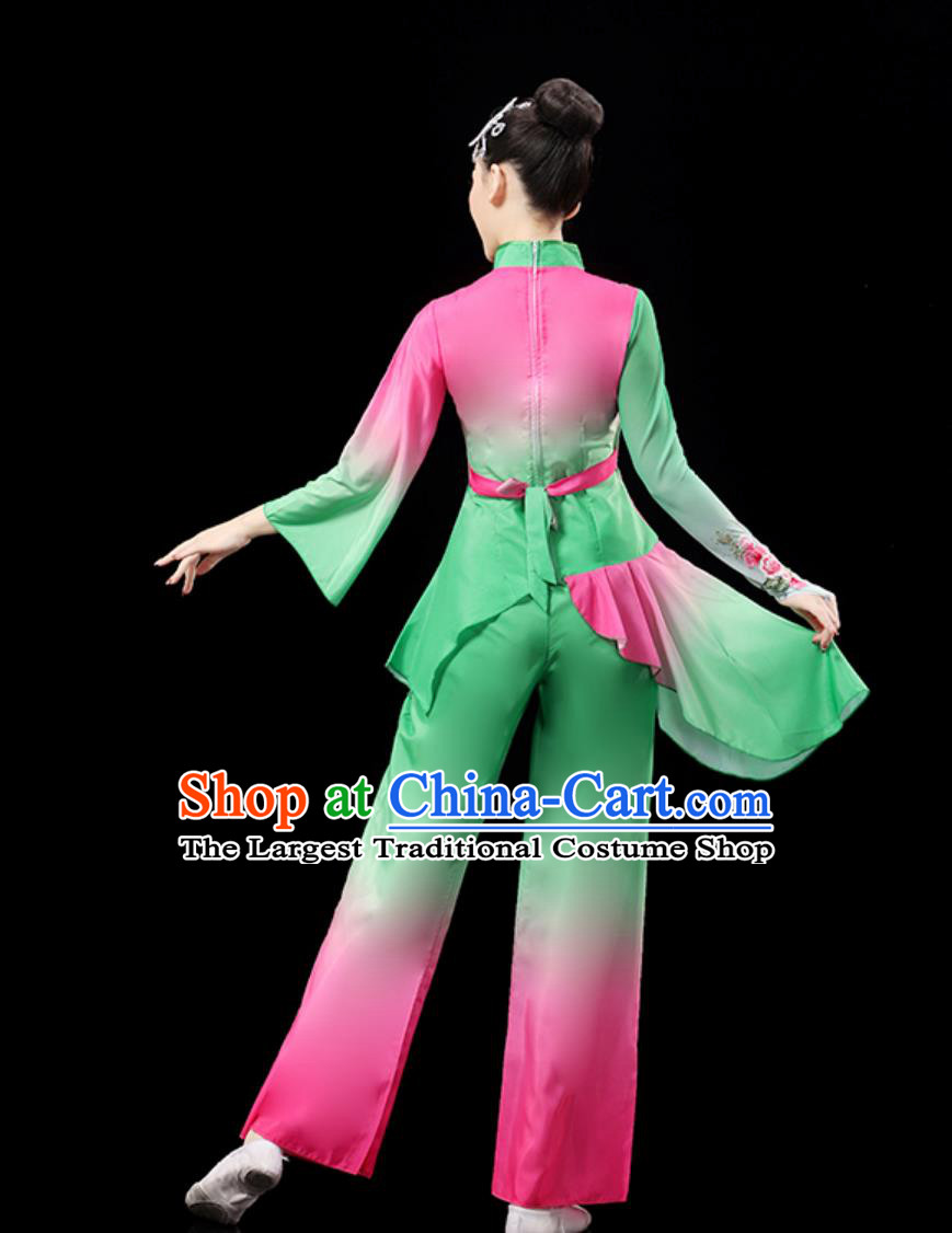 Women Yangge Dance Clothing Fan Performance Outfit Chinese Jiaozhou Yangko Costume