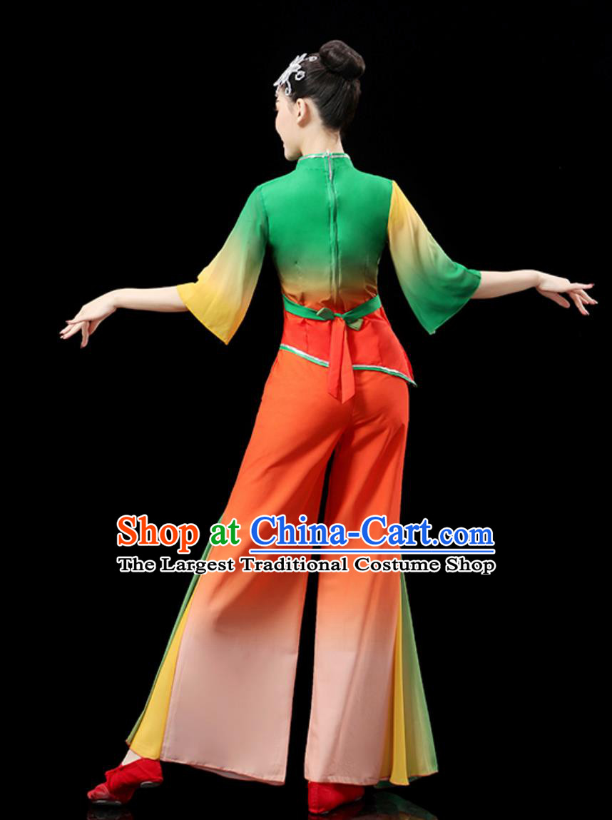 Jiaozhou Yangko Dance Performance Costume Women Group Dance Clothing Chinese Fan Dance Outfit
