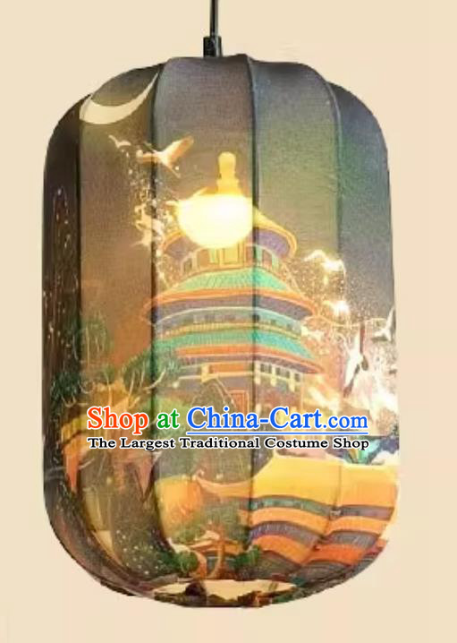 Waterproof Pendant Lantern Printed Temple Lamp Chinese Style Lantern