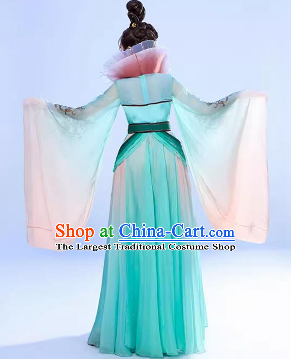 Chinese Hanfu Dance Green Dress Classic Dance Performance Costume Women Elegant Han Tang Fairy Ancient Clothing