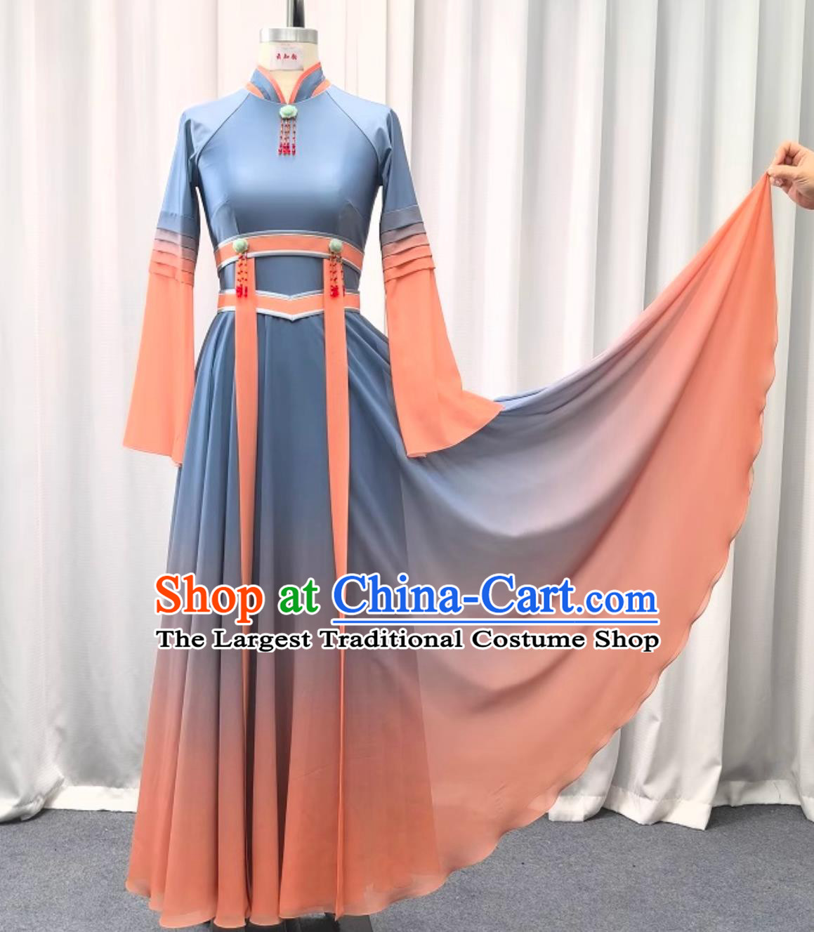 Mongolian Dance Costume Women Chinese Ethnic Style Classic Dance Dress Stage Performance Clothing
