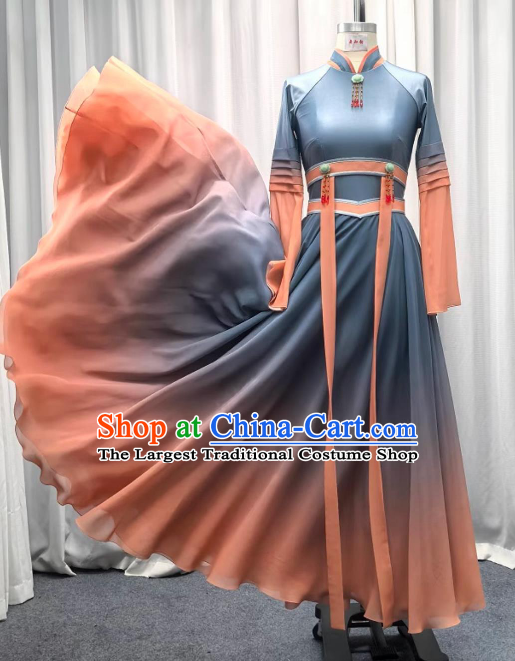 Mongolian Dance Costume Women Chinese Ethnic Style Classic Dance Dress Stage Performance Clothing