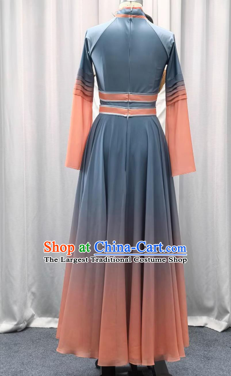 Mongolian Dance Costume Women Chinese Ethnic Style Classic Dance Dress Stage Performance Clothing
