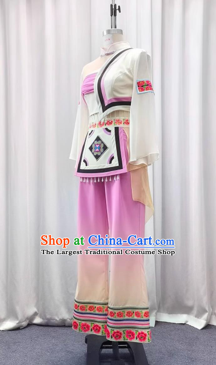 Hmong Dance Performance Costume Women Chinese Miao Ethnic Dance Outfit Tao Li Bei One Lou Qiu Dance Clothing