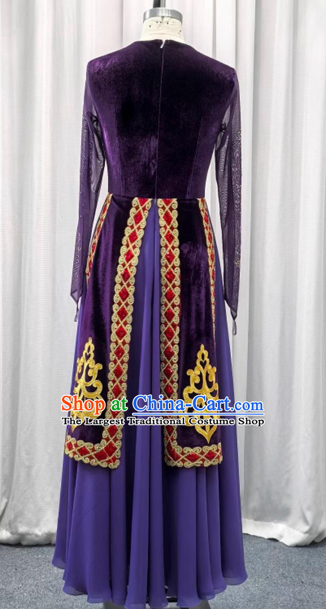 Xinjiang Dance Costume Women Uyghur Ethnic Minority Dance Large Swing Dress