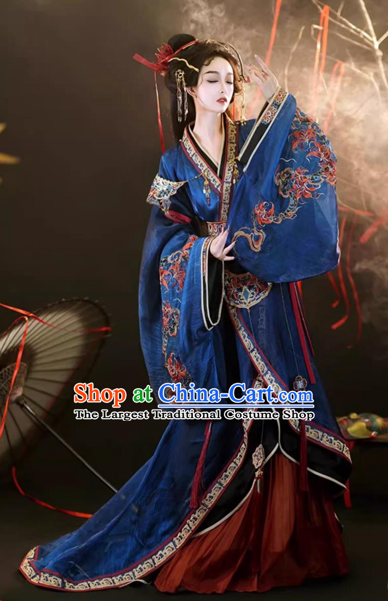 Chinese Wei Jin Southern And Northern Dynasties Immortal Cross Collar Costumes Hanfu Warring States Robe Traditional Clothing