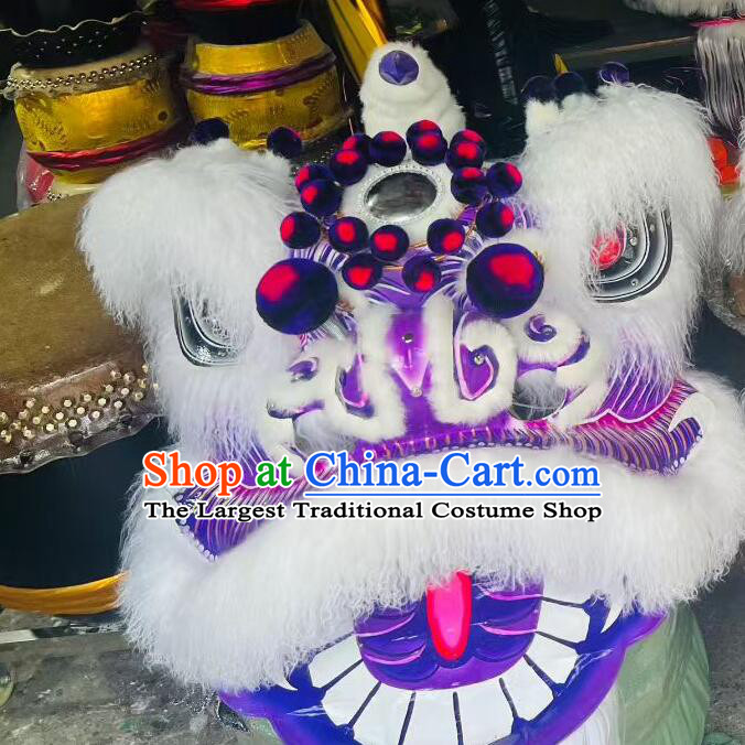 Handmade Radish Whiskers Lion Head Chinese Lion Dance Costume Traditional Festival Dancing Lion Clothing Complete Set