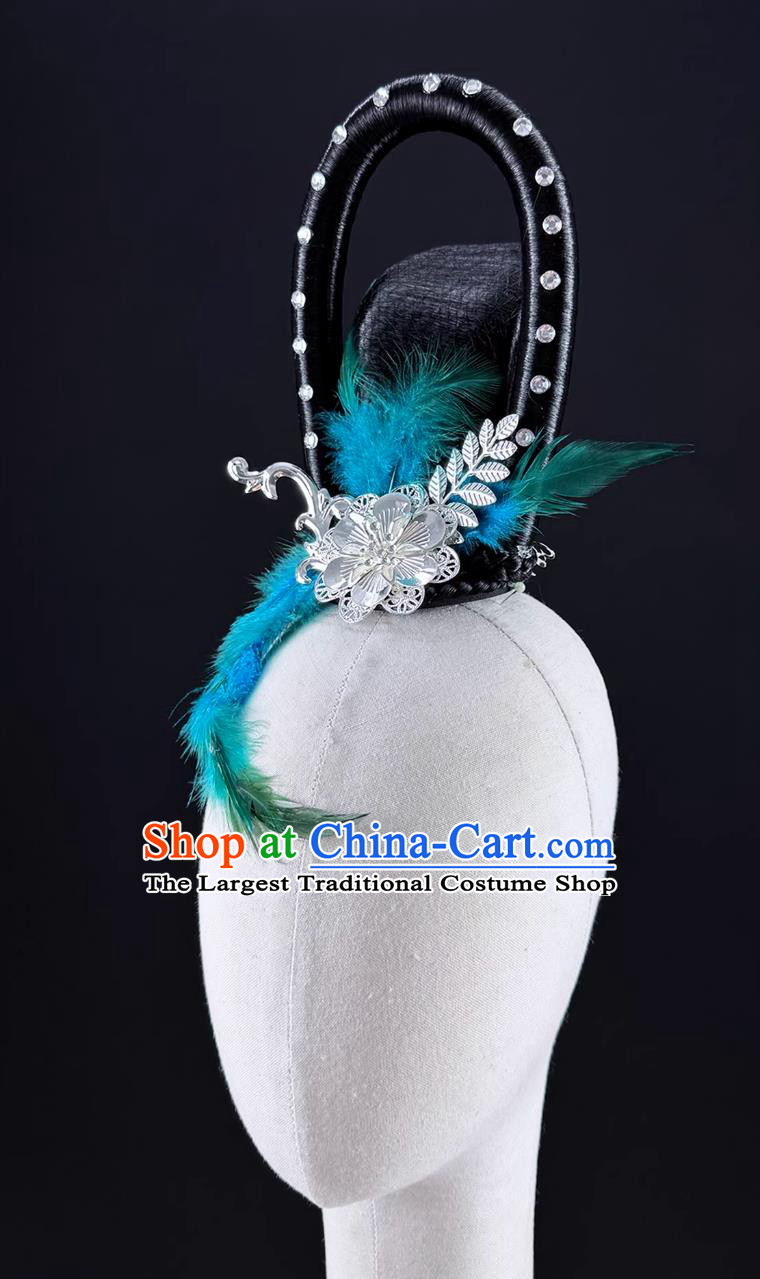 Classical Dance Night At The Museum Headdress Women Group Dance Stage Performance Feather Hair Accessory