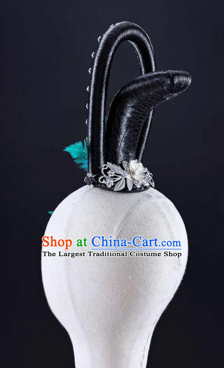 Classical Dance Night At The Museum Headdress Women Group Dance Stage Performance Feather Hair Accessory