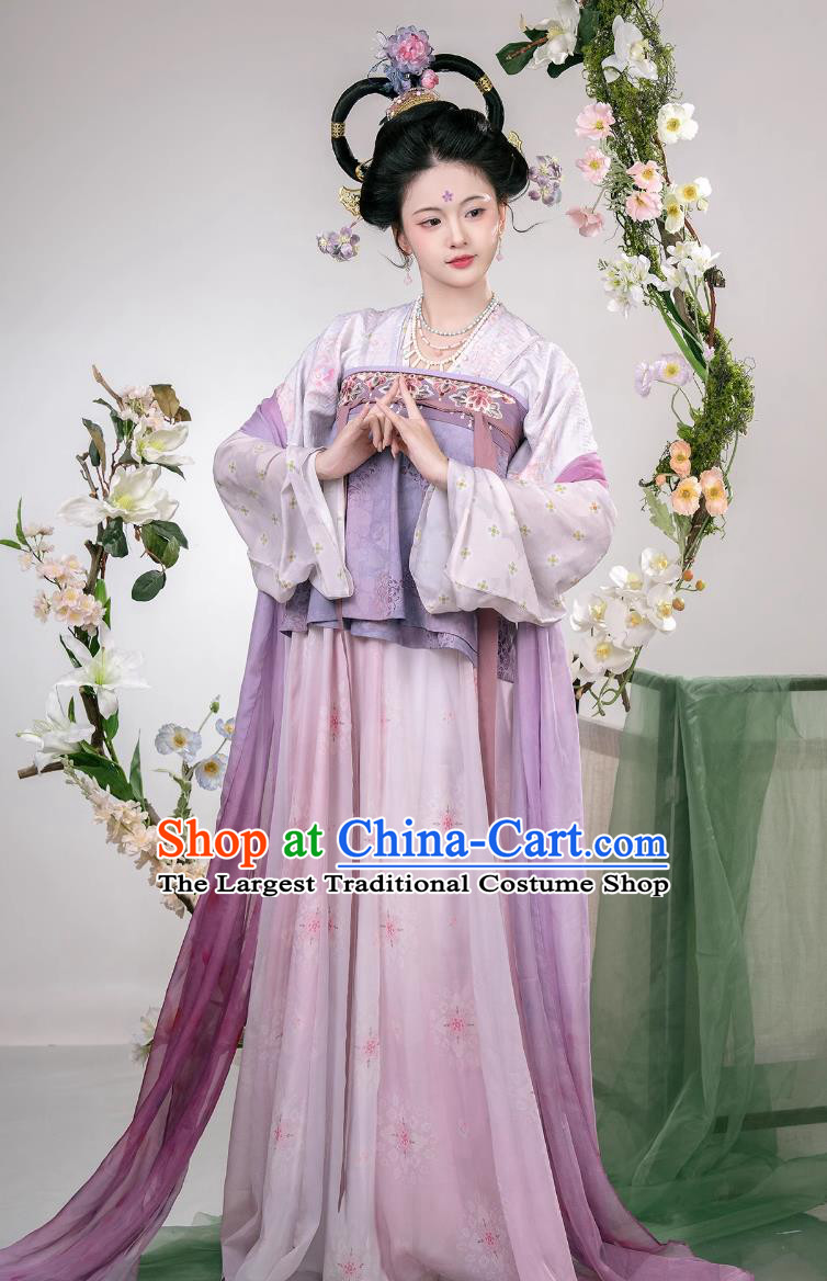 Traditional Tang Dynasty Ruqun Ancient Chinese Royal Princess Costumes Purple Hanfu Dress