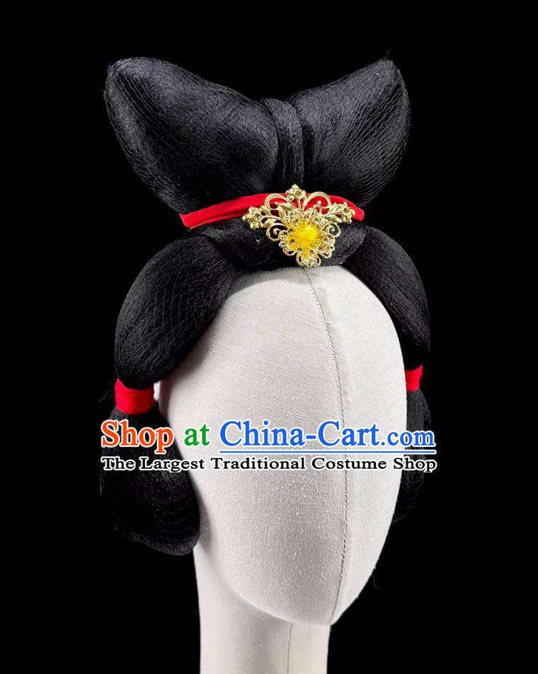 Tang Palace Night Banquet Tang Figurine Dance Headdress Ancient Chinese Han Tang Dance Performance Show Wig