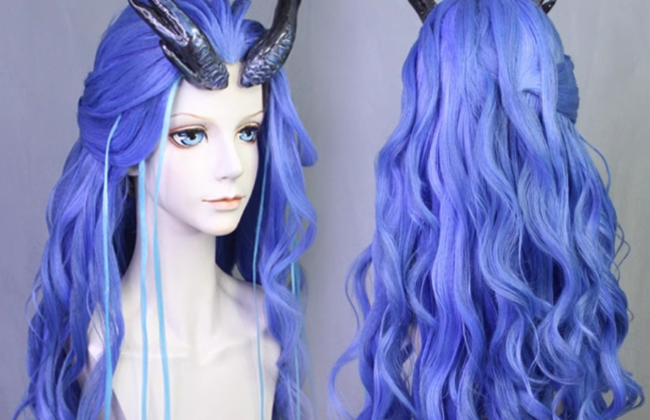 Chinese Nezha Warframe Dragon King Ao Run China Ne Zha Movie Dragon Princess Ao Run Ne Zha Sifu Aorun Wig and Dragon Horns