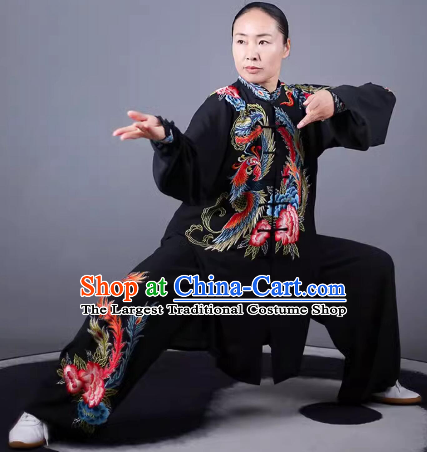 Chinese Martial Art Competition Clothing Top Phoenix Embroidery Tai Chi Costume Taijiquan Suit Ba Duan Jin Training Uniform