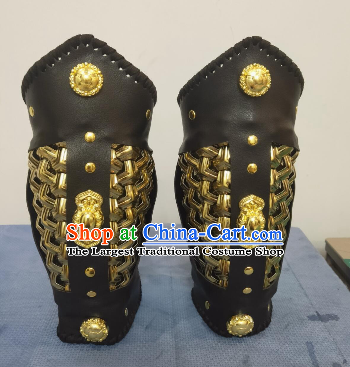 Ancient Chinese Warrior Bracers Handmade Leather Cuffs Chinese Ming Dynasty General Armor Wrist Bands