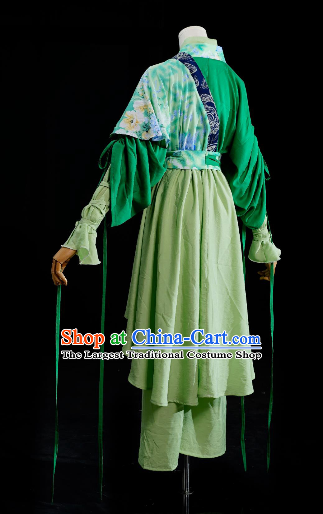 Chinese TV Series The Legend of White Snake Bi Lian Replica Costume Ancient China Civilian Lady Green Dress