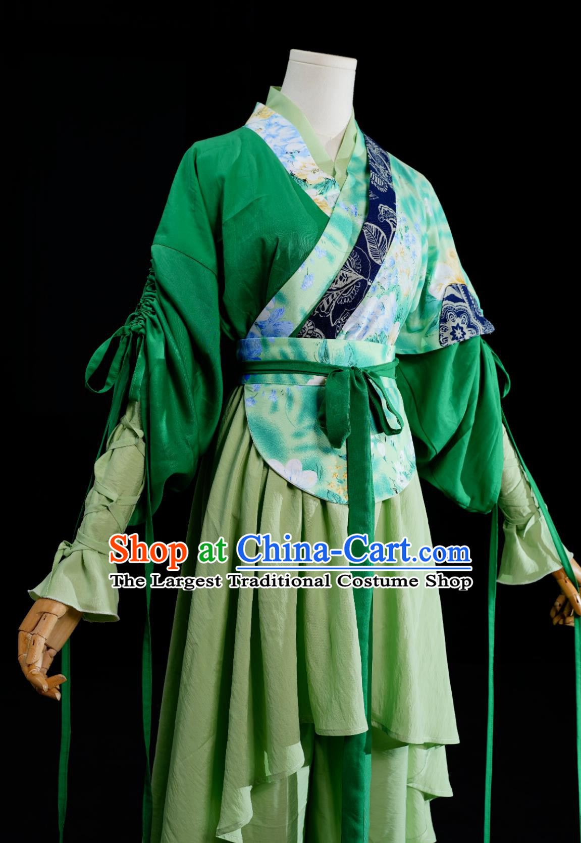 Chinese TV Series The Legend of White Snake Bi Lian Replica Costume Ancient China Civilian Lady Green Dress