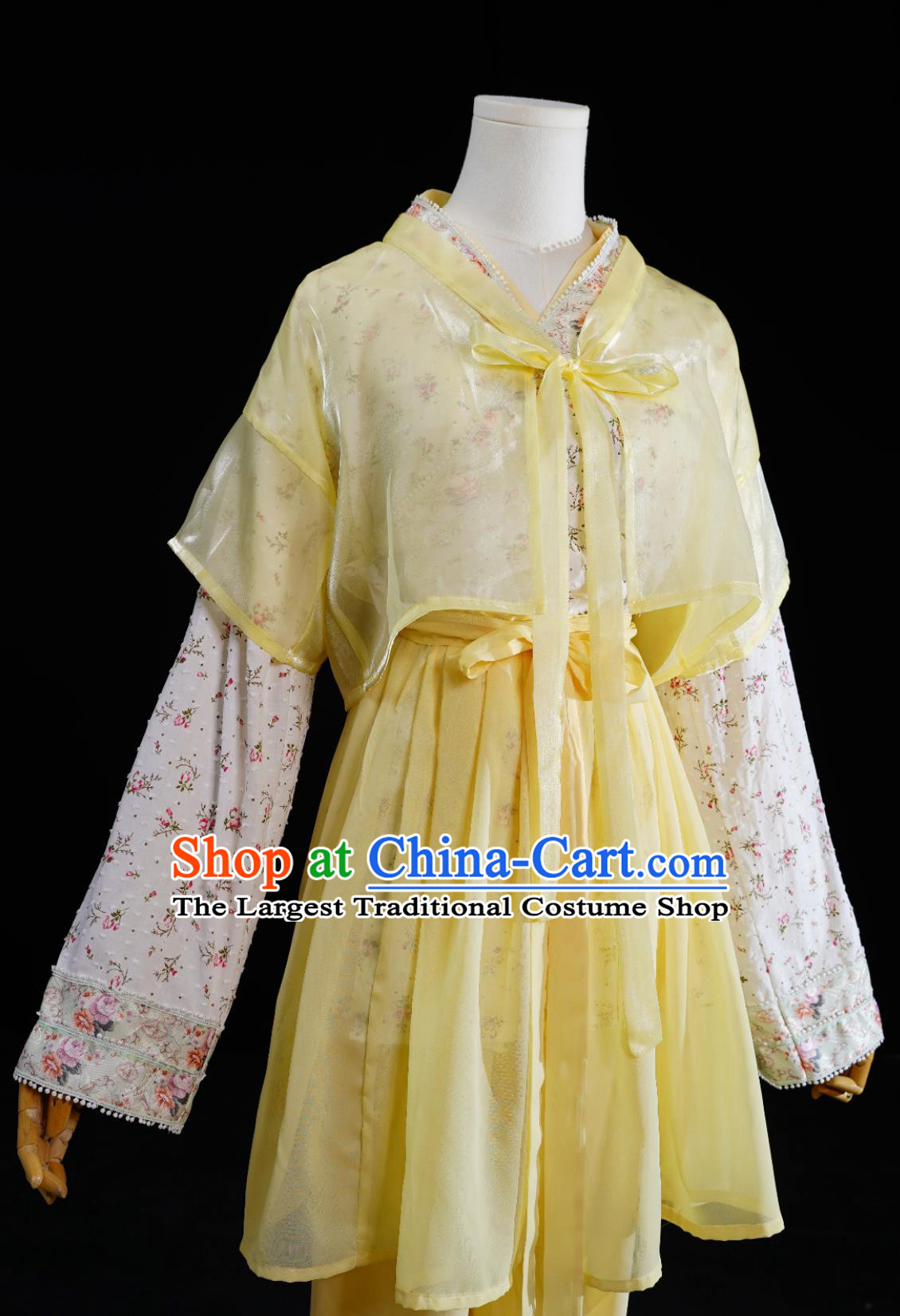 Chinese TV Series Return Of The Condor Heroes Guo Xiang Replica Costume Ancient China Swordswoman Light Yellow Dress