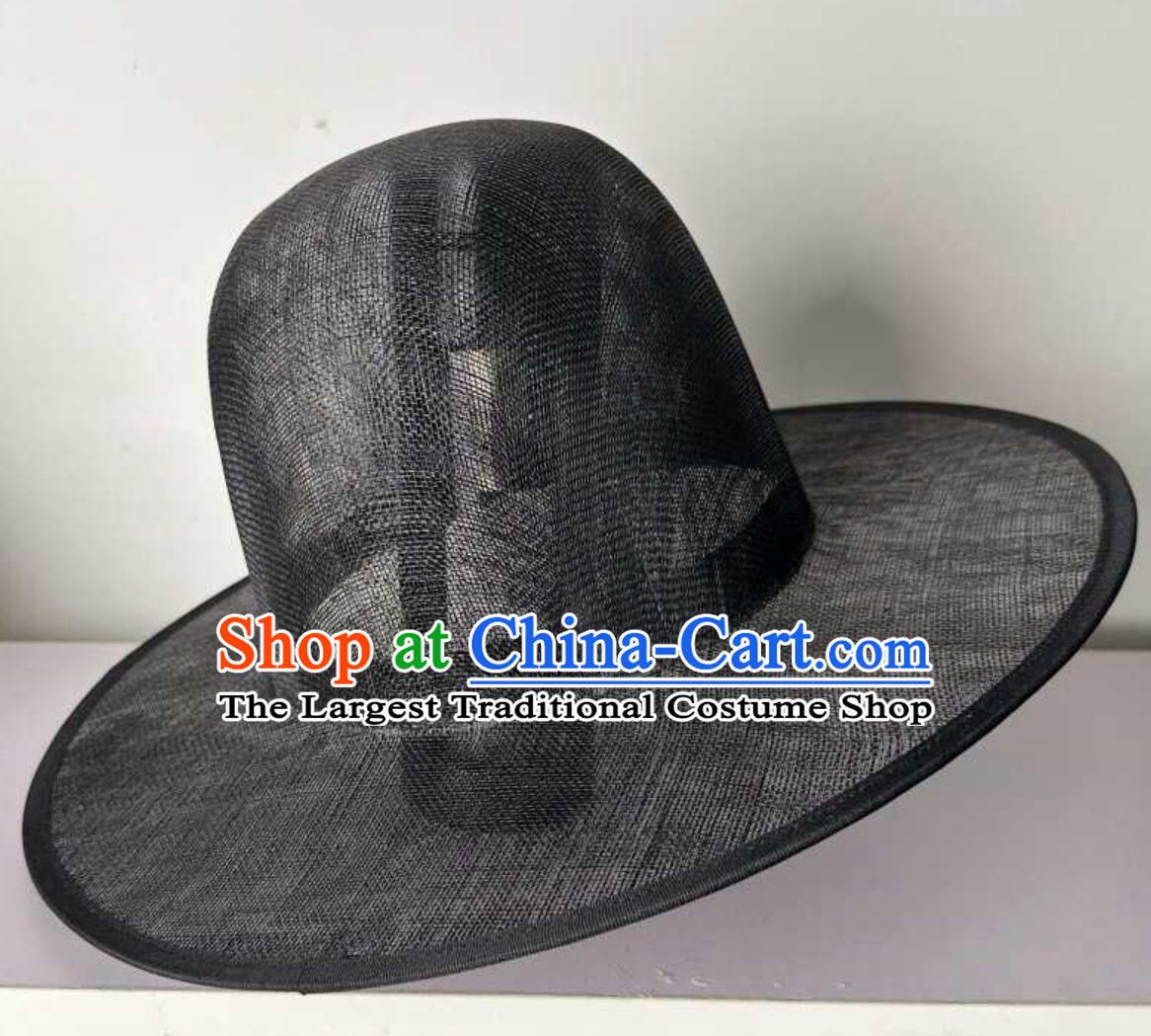 Traditional Chinese Hanfu Hat Handmade Ming Dynasty Black Mesh Hat Ancient Swordsman Headwear