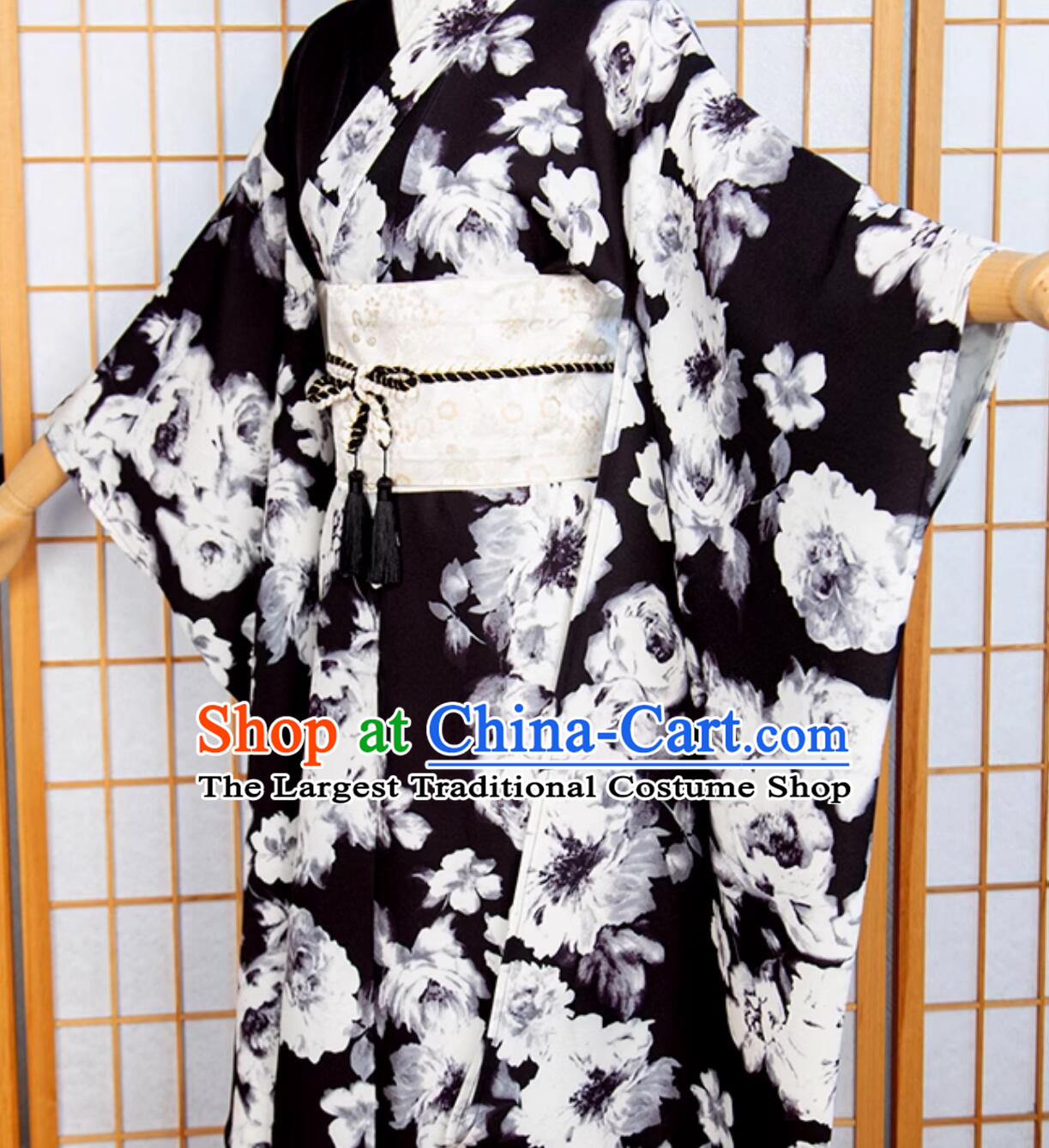 Handmade Beige Brocade Broad Sash Traditional Japanese Obi Belt Japan Kimono Waistband