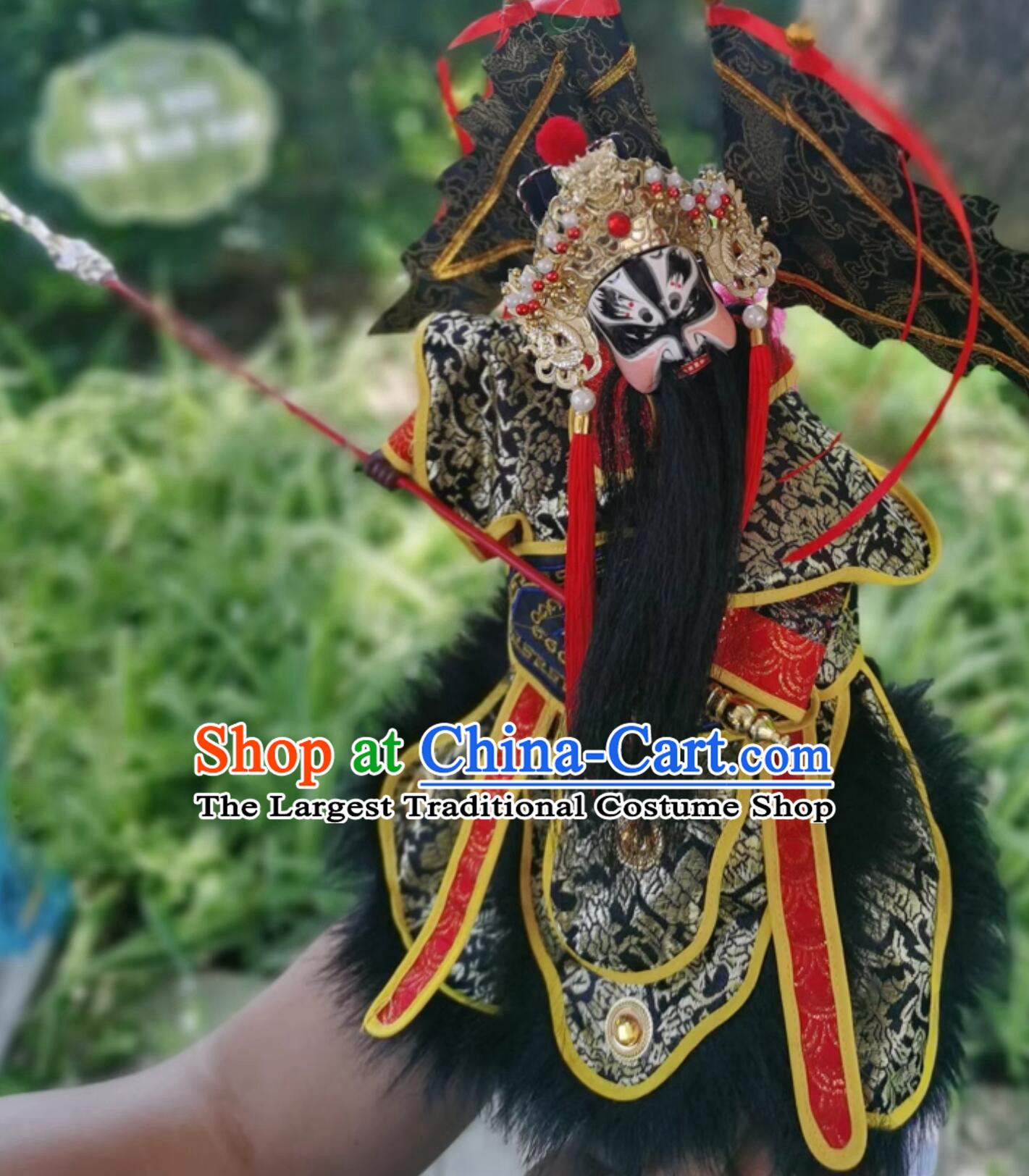 Zhang Fei Hand Puppet Art Handmade Traditional Chinese Peking Opera General Glove Puppet