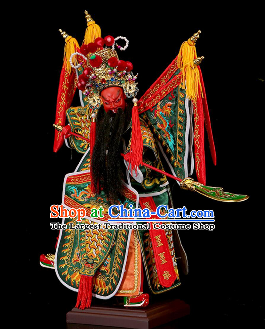 Traditional Chinese Peking Opera General Glove Puppet Guan Gong Hand Puppet Art Handmade Guan Yu Puppet